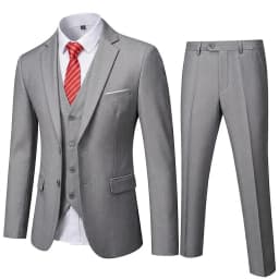 ( Blazer + Vest + Pants ) Men's Suit Slim 3 Pieces Set Solid Wedding Party Prom Groom Best Male Formal Business Suit