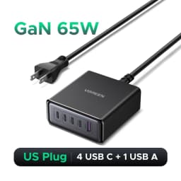 UGREEN 100W 65W GaN Charger Desktop Laptop Fast Charger 6 in 1 For Macbook Air iPad iPhone18 17 16 Pro Max Xiaomi Samsung Tablet