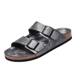 Summer Men Women Cork Slippers Clogs Microfiber Leather Slides Casual Slip On Sandal Double Buckle