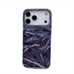 Luxury Electroplate Silvery 3D Wrinkle Phone Case For iPhone 17 16 15 14 13 12 Pro Max Plating Water Ripple Shockproof Cover