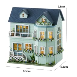 DIY Mini Wooden Doll House Assembly Building Model Pink Princess Villa Architecture Kit 3D Puzzle Dollhouse With Furniture Gifts