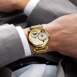 REWARD Gold Watches Men Multiple Time Zone Display Quartz Wristwatch Business Clock Man Luxury Watch