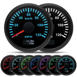 30/60/80/120/200 Km/h GPS Speedometer With GPS Antenna for 12V 24V Car Boat Marine Waterproof Speed Gauge Odometer 7 Colors led