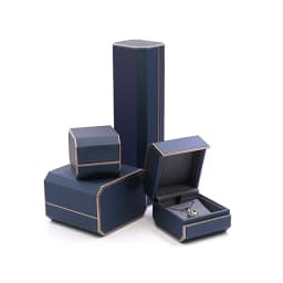 Fashional New Design PU Leather Double Ring Pendant Bangle Bracelet Jewelry Gift Box for Marriage Proposal Wedding