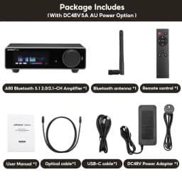 AIYIMA Upgraded A80 Power Amplifier TPA3255 DAC Bluetooth PFFB Stereo 300Wx2 Class D Digital Amp RCA TRS OPT COA USB Input