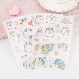 6 Sheets/pack Kawaii Washi Stickers Flower Leaf Food Decorative Stickers For The Diary Paper Sticker Label Korean Stationery