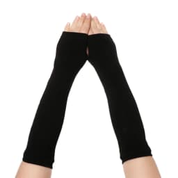 1 Pair Striped Soft Mitten Knitted Elbow Gloves Long Glove Fingerless Cotton Classic Wristband Arm Cover Sleeve For Women Girls