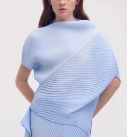 Pleated T-Shirt 2026 Summer New Japane Irregular Cut Pile Collar Top Simple Fashion Lightweight Wrinkle-Free Women Skirt