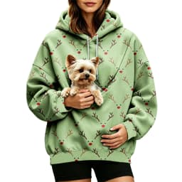 Women Fall And Winter Hoodie With Pet Pouch Oversized Pocket Colorful Print Sweatshirt For Dogs And Cats Woman's Hoodie