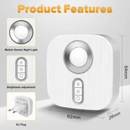 Wireless Motion Induce Night Lamp Smart Human Motion Sensor Night Light LED Dimmable Ultra-Quiet for Bedroom Hallway Bathroom