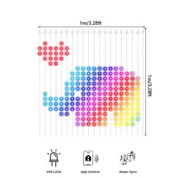 2PCS Smart Curtain Lights LED RGB String Lights with Music Sync APP Remote Control Fairy Lights for Bedroom Party Garden Decor