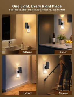 LED Night Lights Plug Into Wall Plug in Night Light with 3 Light Modes Dusk to Dawn Dimmable Night Light for Hallway Bathroom