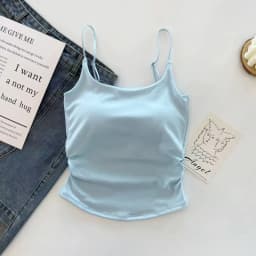 Sweet Sleeveless Suspender Vest Slim With Padded Cups Fitted Tops Underwear Short Vest Sports Activities