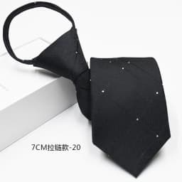 New 7cm Mens Tie Pre-tied Easy Wear Neck Tie Business Wedding Zipper Lazy Pre-tied Korean Style Striped Plaid Solid Necktie
