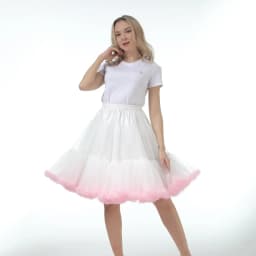 Skirt Length 55cm Women Tutu Skirt Solid Fluffy Tulle Princess Ball Gown Pettiskirt Ladys Ballet Party Performance Dress PP008