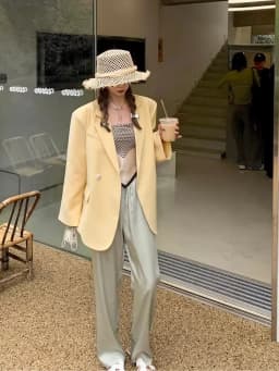 High-Grade Draping Acetate Satin Wide-Leg Pants Women's Summer Thin Ice Silk Cool Smooth Pants Straight Mop Pants