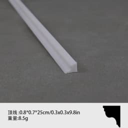 2PCS 1:12 Dollhouse Miniature Miniature Skirting Line Wall Panel Waist Lines White Baseboard Top Line Bathroom Living Room Decor