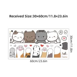 1Pc Cartoon Cute Cat Claw for Kids Room Door Wall Decals Bedroom Decoration Baby Nursery Home Decor Background