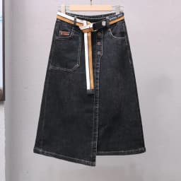 Irregular Denim Skirt Women Spring Summer New 2026 Elastic waist Joker A-line Buttocks Wrapped Skirts For Ladies Casual Clothing