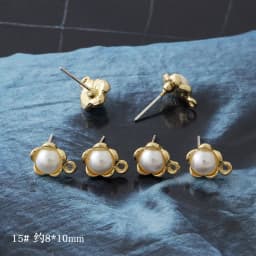 10pcs Pearl Stud Earrings Settings Handmade Roun Hollow Love Heart Earrings Connectors for DIY Jewelry Making Findings