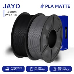 JAYO 2 Rolls 3D PLA Matte Printer Filament 1.75mm Neatly Wound PLA Filament with Matte Finish Print with 99% FDM 3D Printer
