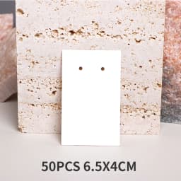 50PCS 6.5x4cm 2 Holes Blank Vertical Display Cards For Stud Earrings Drop Jewelry Cardboard Small Businesses Packaging Supplies
