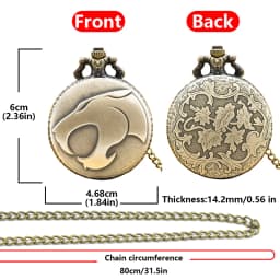 Vintage Bronze Steampunk Leopard Head Quartz Pocket Watch Necklace Pendant Clock Chain Men Women Chain Gift