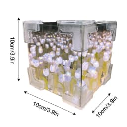 Cube Tulip Flower Sea Night Light DIY Tulip Mirror Light Bedroom Atmosphere Decoration Bedside Lamp Girls Mother's Day Gift