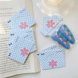50pcs/lot Foldable Packaging Paper Cards 6.4x4cm Pink Bow Cards for Handmade Jewelry Retail Hang Tag Flowers Display Cardboard
