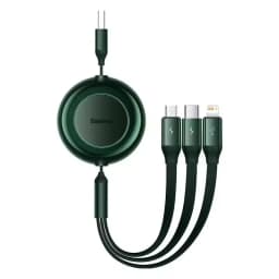Baseus 3 in 1 Retractable USB Cable for iPhone Charger Fast Wire Charging Cable For Android Phone Type C For Xiaomi Samsung