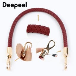 2Pcs Deepeel 30/40/50/60cm Leather Bag Handles Woven Rope Shoulder Strap Metal Buckles Handbag DIY Replace Bags Accessories