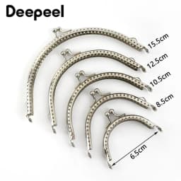 10Pcs 6.5-15.5cm Silver Handbag Handle Metal Frame Kiss Clasp Purse Replace Handles Wallet Brackets DIY Bags Part Accessories