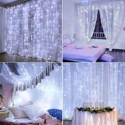 New LED Icicle Curtain String Light 3x3M EU Plug 8 Modes Christmas Garland Fairy Lights for Wedding Party Garden Home Decoration