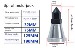 Cylindrical Screw Jack Cone Shape Screw Jack Mold Height Hoist Adjust CNC Milling Injection Machine Cushion Block Manual Adapter