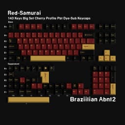Red Samurai PBT Cherry Keycaps Russian Korean BRPT GMK Clone Dye Sub Keycap For Mx Switch Mechanical Keyboard Classic Keycap