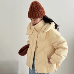 Thicken Warm Stand Collar Hooded Parkas Women Swinter Olid Color Long Sleeve Short Puff Parkas Zipper Button Cotton Padded Coats