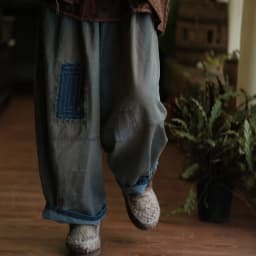 Johnature Women Vintage Patchwork Denim Wide Leg Pants Elastic Waist Loose Spring Trousers 2025 New Casual Long Pants