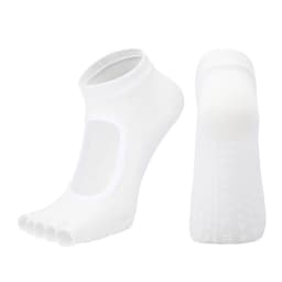 Women Backless Five Toe Yoga Socks Non-Slip Cotton Ladies Dance Ballet Socks Open Half Breathable Fitness Sport Sock for Pilates