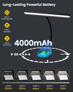 Glocusent Foldable Long-Lasting Clip on Dimmable Brightness Adjustable Led Music Stand Light Piano Musical Sheet Lamp