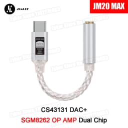 JCALLY JM20 Max CS43131 Type C to 3.5mm HiFi DAC JM20 Digital Audio Decoding USB C Earphone AMP Adapter for Android iPhone 15 16