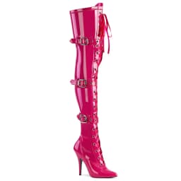 12-23cm high heels high boots, buckle boots round head dancer fashion sexy catwalk shoes to thigh high boots