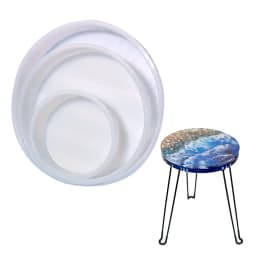 DIY Oversize 14 Inch Round Table Epoxy Silicone Mold Table Bracket Cutting Board Desktop Decoration Resin Silicone Mold