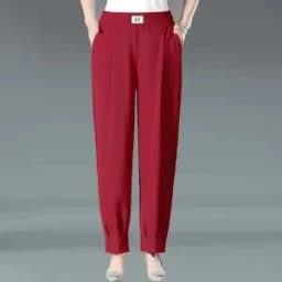 2026 Spring Autumn New White Office Lady Elastic Waist Harem Pants Fashion Solid Color Loose Straight Pockets Women's Clothing