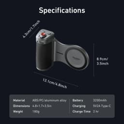 TELESIN Master Grip Set for iPhone17 Pro Pro Max Magnetic Phone Camera Hand Grip Holder 3200Mha Powerbank with Wireless Charging