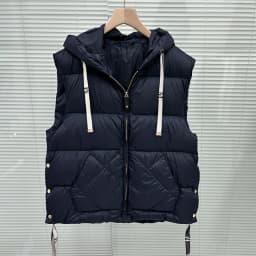 Schinteon Women 90% White Duck Down Vest with Hood Casual Sleeveless Jacket Simple Solid Color Fashionable Autumn Winter Top New