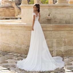 BEBEKEY Customized Elegant Lace Wedding Dress Appliques Wedding Party Gown A-Line Bridal Dresses Side Split Formal Gowns Robe