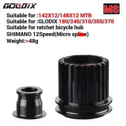 GOLDIX Bicycle Hub Adapter with QR/THRU End Cap HG/XD/MS Bicycle Hub Body for MTB/Road Bike Freehub