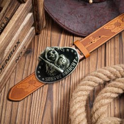 Western Men's Denim Belt Retro Belt Skull Sickle Belt Buckle Hip-Hop Personality Retro Style Unisex Matching Jeans/Casual Pants
