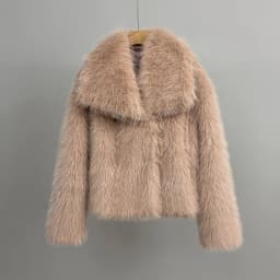 Faux Fur Coat Women Solid Fur Jacket Turn Down Collar Long Sleeve Single Breasted Loose Thick Warm Fur Casual 2025 Autumn Winter