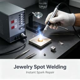 Jewelry Pulse Spot Welding Machine with Argon Protection for Gold Silver Repair and Metal Jewelry Making Tool